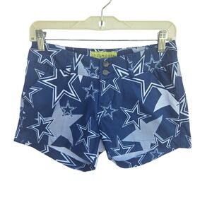 Loudmouth Women's Dallas Cowboys Navy Blue Star Pattern Fan Shorts Size 0